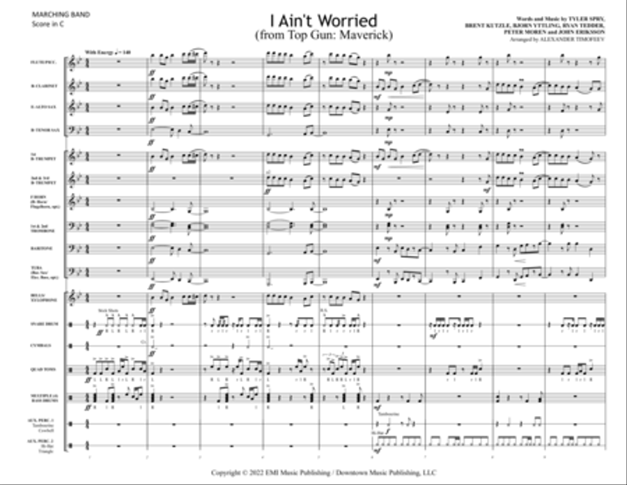 I Ain't Worried Marching Band scores gallery preview page 3