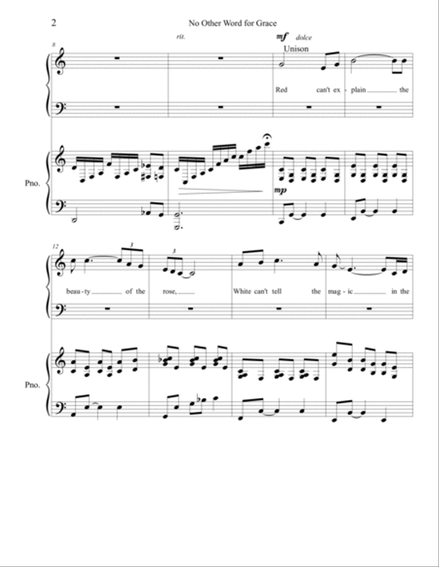 No Other Word For Grace, But Amazing 3-Part scores gallery preview page 2