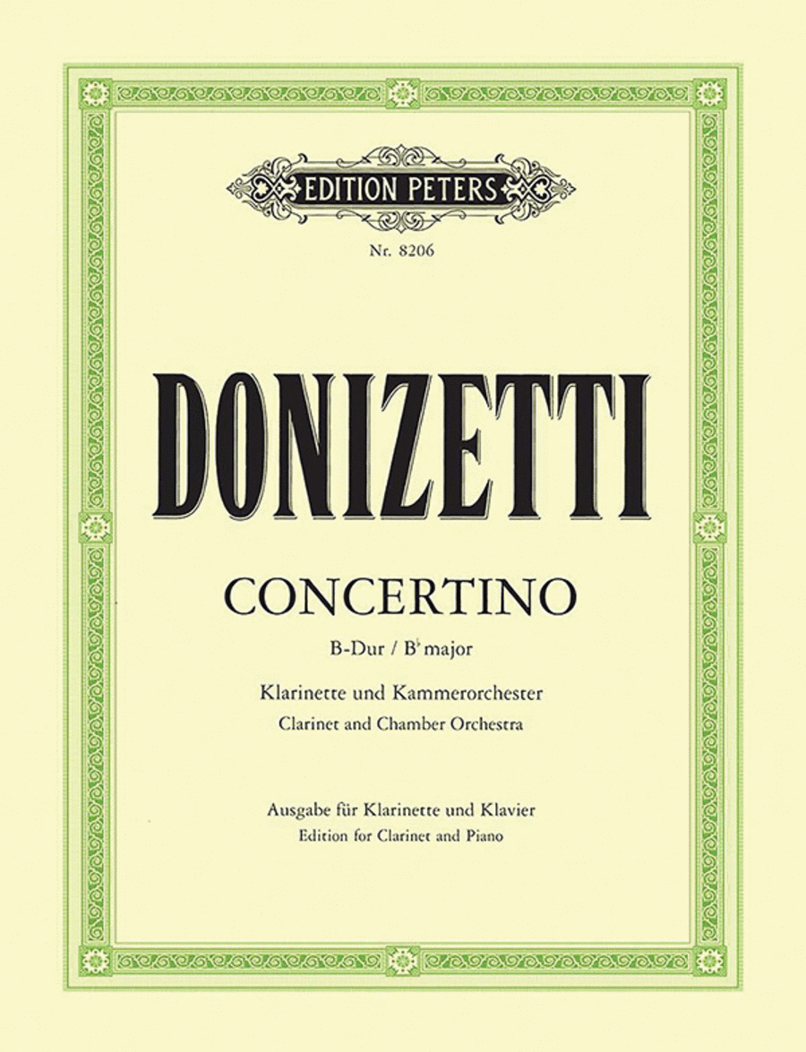 Concertino for Clarinet in B flat (Ed. for Clarinet and Piano by the Composer) Piano Accompaniment scores gallery preview page 1