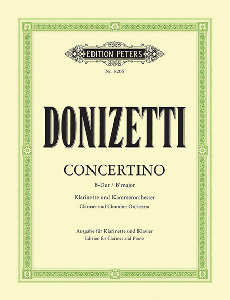 Concertino for Clarinet in B flat (Ed. for Clarinet and Piano by the Composer)