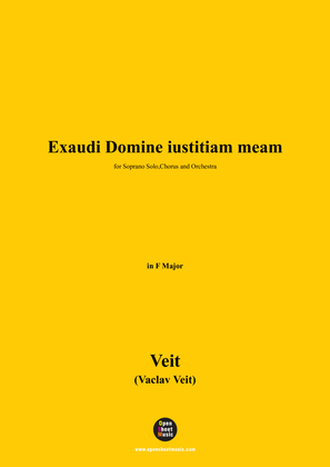 Book cover for Veit-Exaudi Domine iustitiam meam,for Soprano Solo,Chorus and Orchestra - Score Only