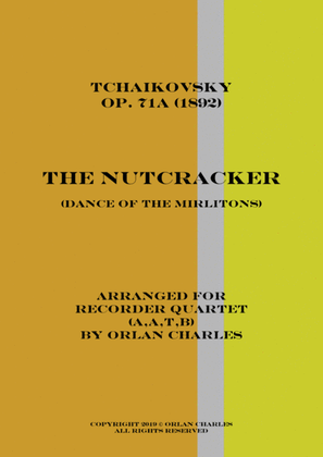 Book cover for Tchaikovsky - The Nutcracker - Dance of the Mirlitons (arranged for recorder quartet)