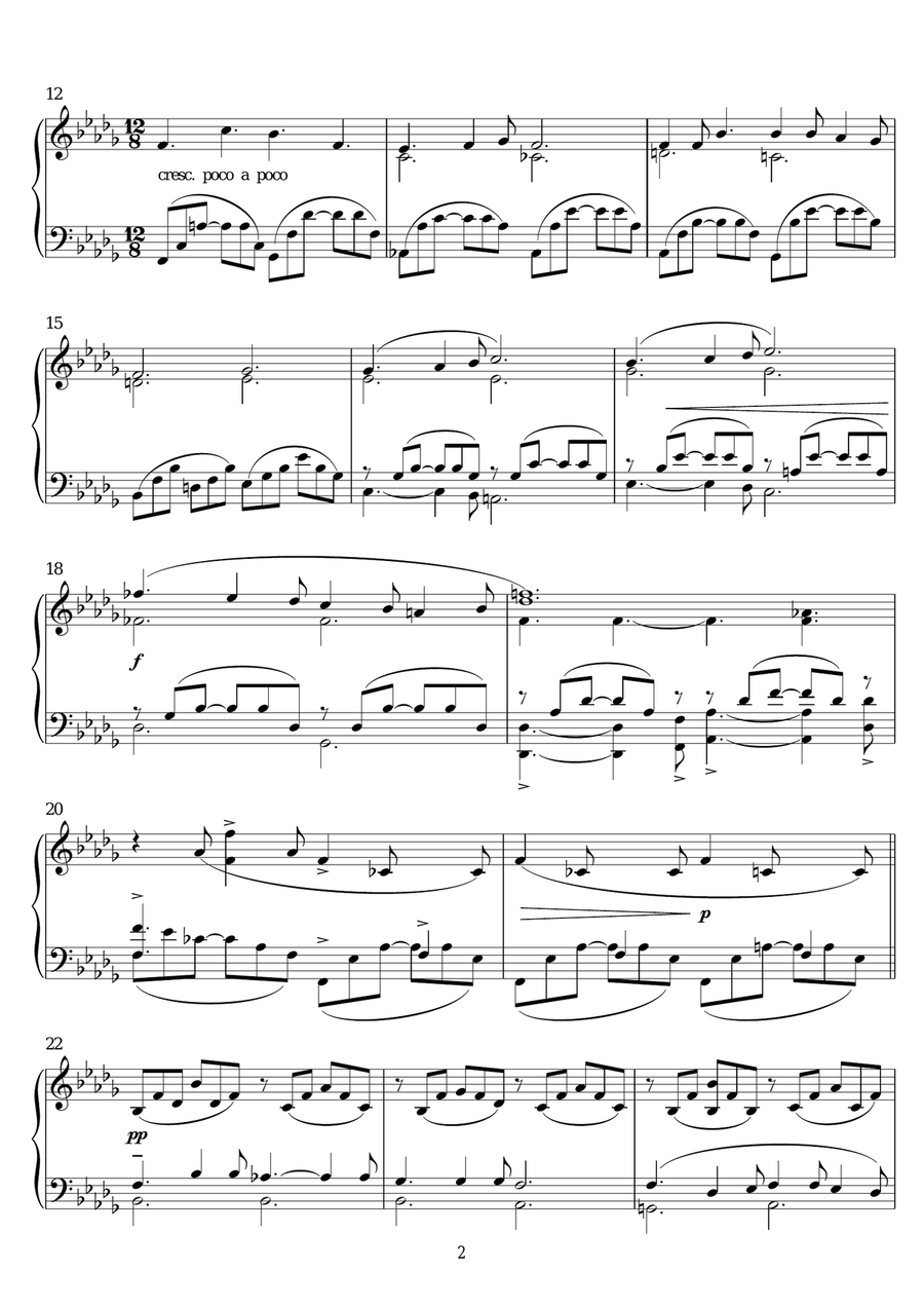 Les Berceaux (from Cradles, Op.23, No.1) Piano Solo scores gallery preview page 2