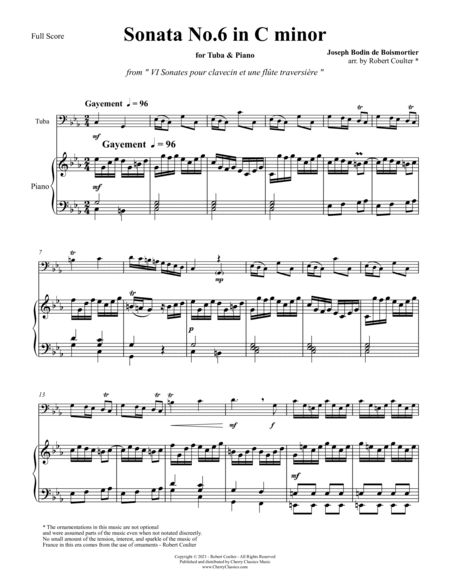 Sonata No. 6 in C minor for Tuba and Piano image number null