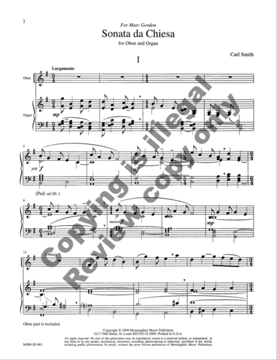 Sonata da Chiesa Oboe scores gallery preview page 2