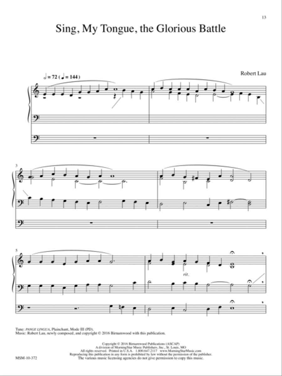 Sing, My Tongue, the Glorious Battle Organ scores gallery preview page 1