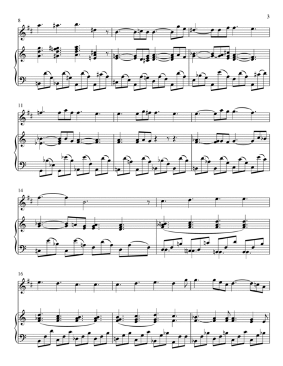 Mozart - Lacrimosa (Piano and Soprano Sax) Small Ensemble scores gallery preview page 3