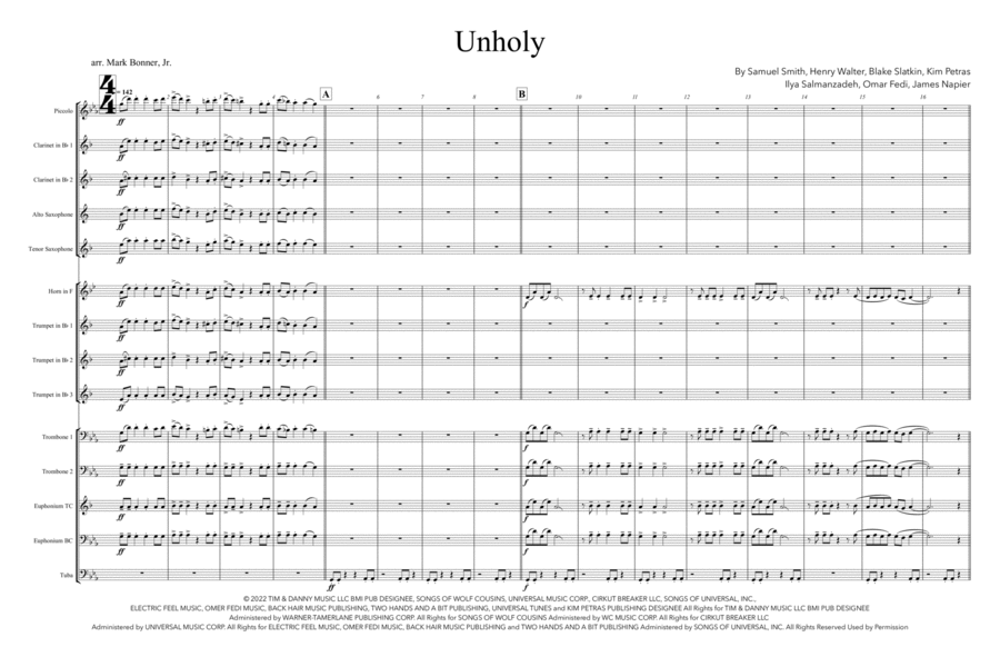 Unholy Marching Band scores gallery preview page 1