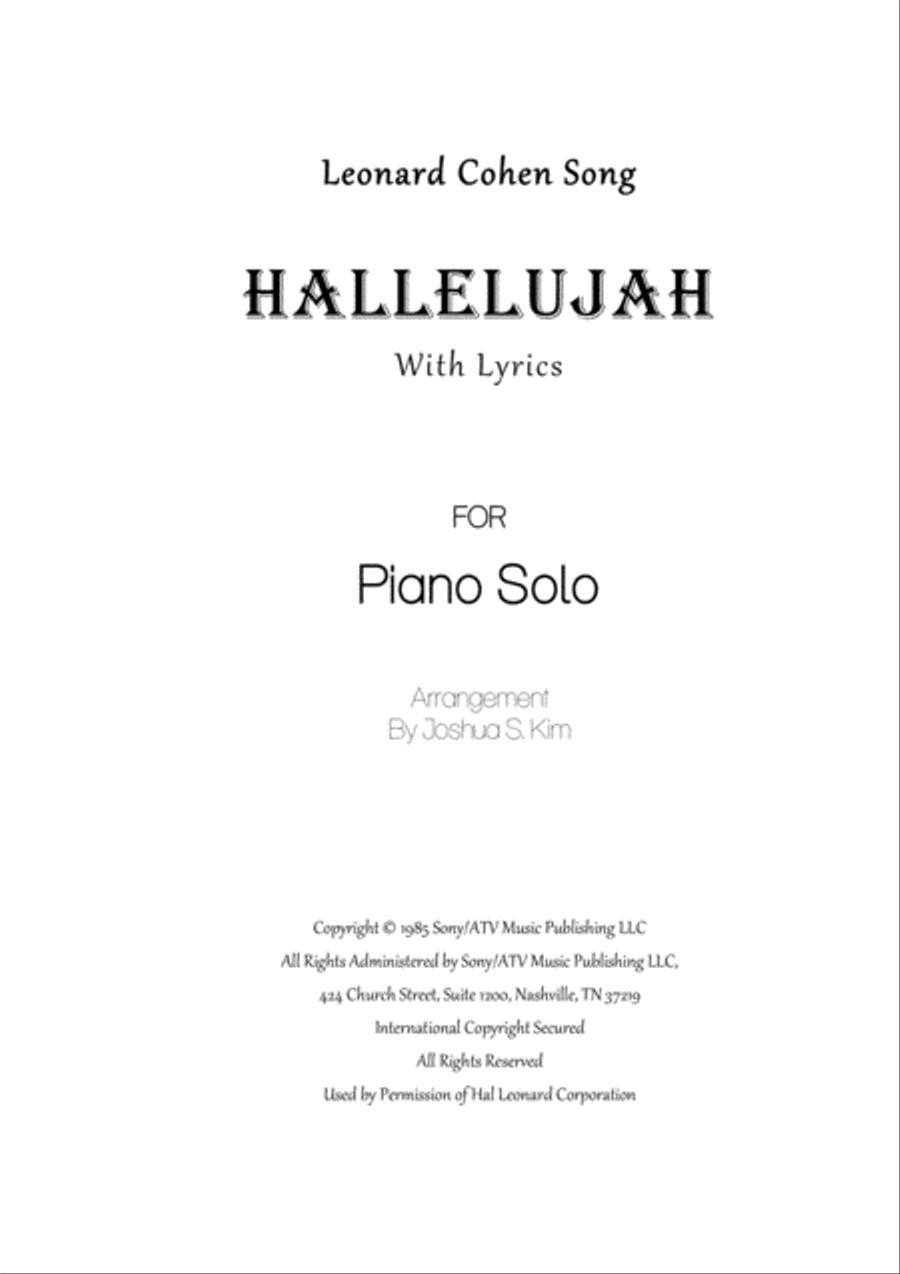 Hallelujah Voice scores gallery preview page 1