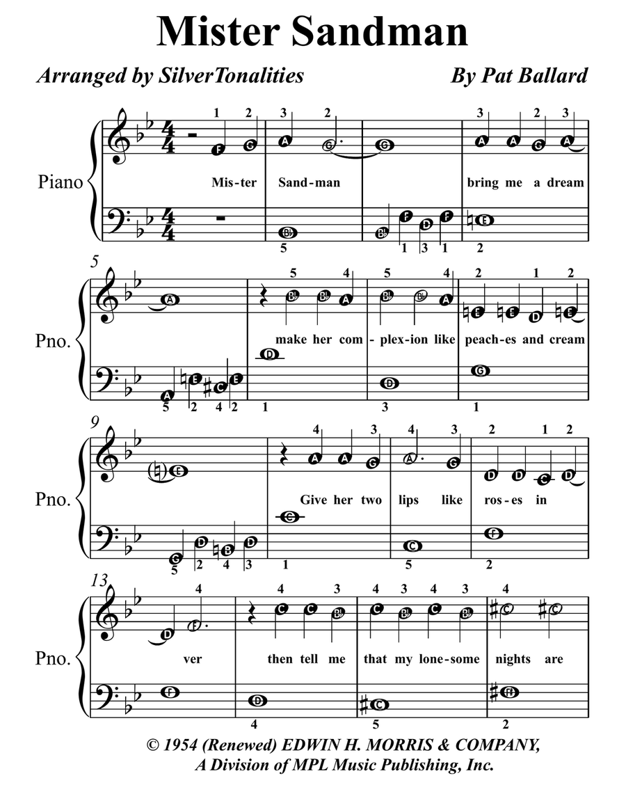 Mister Sandman Piano Method scores gallery preview page 1