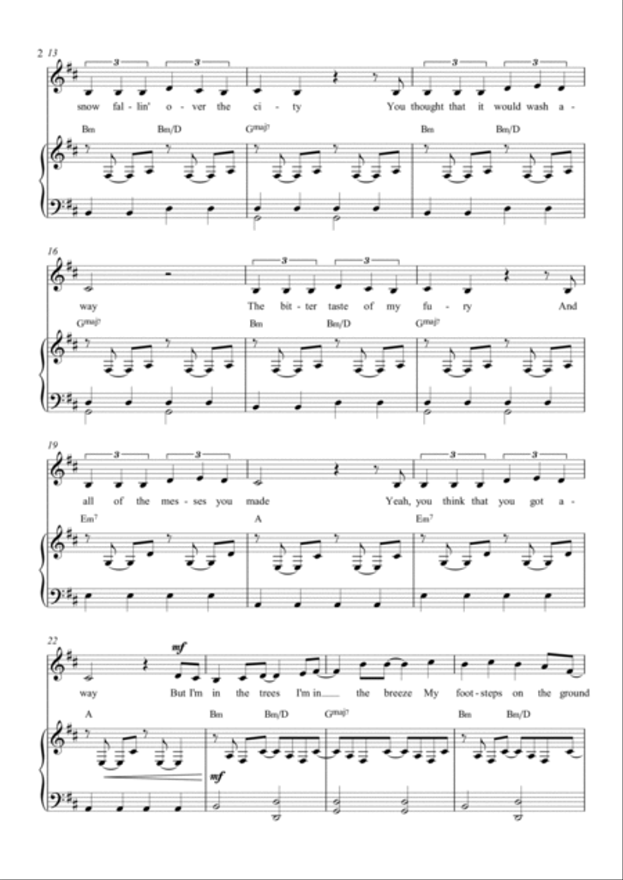 Can't Catch Me Now Piano, Vocal, Guitar scores gallery preview page 2