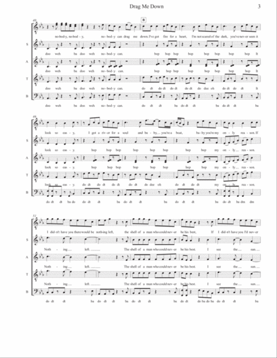 Drag Me Down 4-Part scores gallery preview page 3