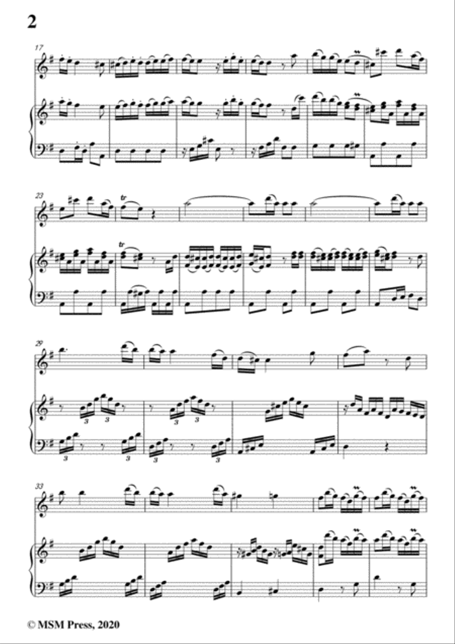 Bach,J.C.-Violin Sonata,in G Major,Op.16 No.2,for Violin and Piano Violin Solo scores gallery preview page 4