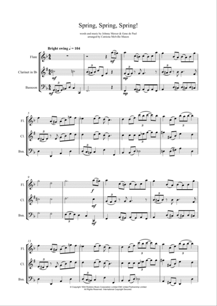Spring, Spring, Spring Woodwind Trio scores gallery preview page 2