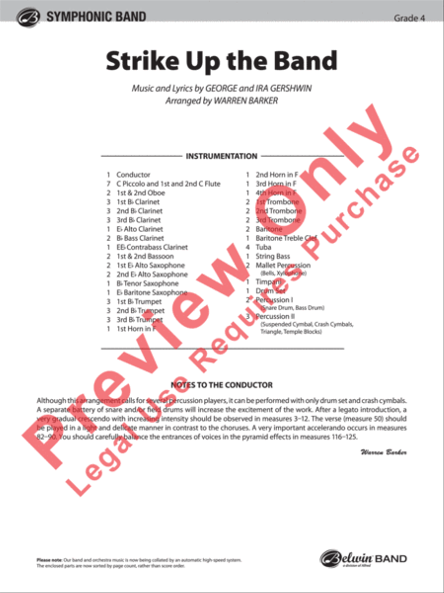Strike Up the Band Concert Band scores gallery preview page 2