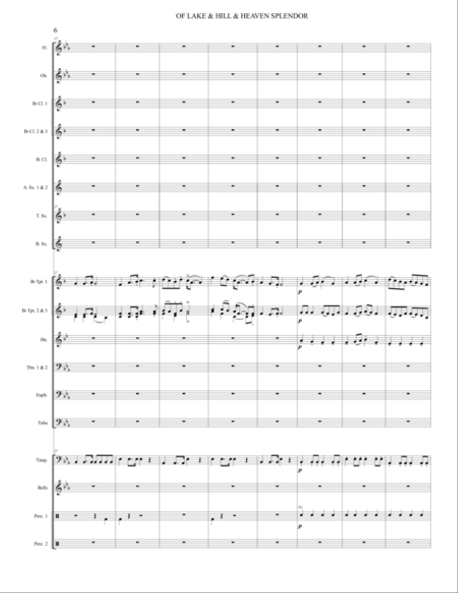 Of Lake & Hill & Heaven Splendor - Concert Band - Wind Ensemble Concert Band scores gallery preview page 6