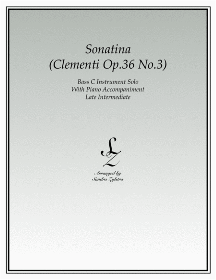 Sonatina-Clementi (Op. 36, No. 3) (bass C instrument solo) Small Ensemble scores gallery preview page 1