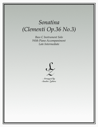 Sonatina-Clementi (Op. 36, No. 3) (bass C instrument solo)