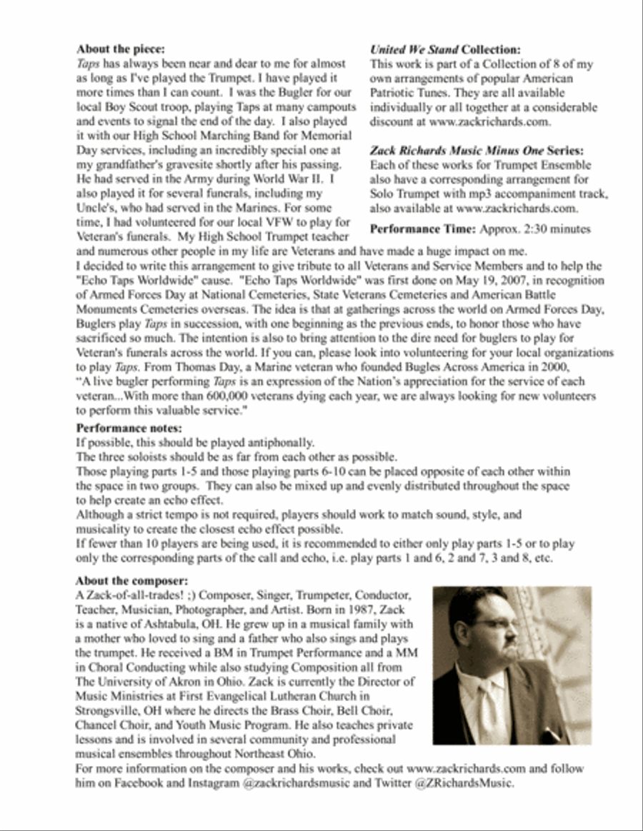 Echo Taps for Trumpet Ensemble Brass Ensemble scores gallery preview page 2