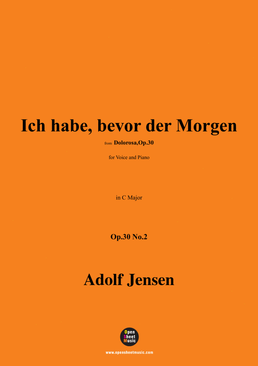 A. Jensen-Ich habe,bevor der Morgen,Op.30 No.2,in C Major Voice scores gallery preview page 1