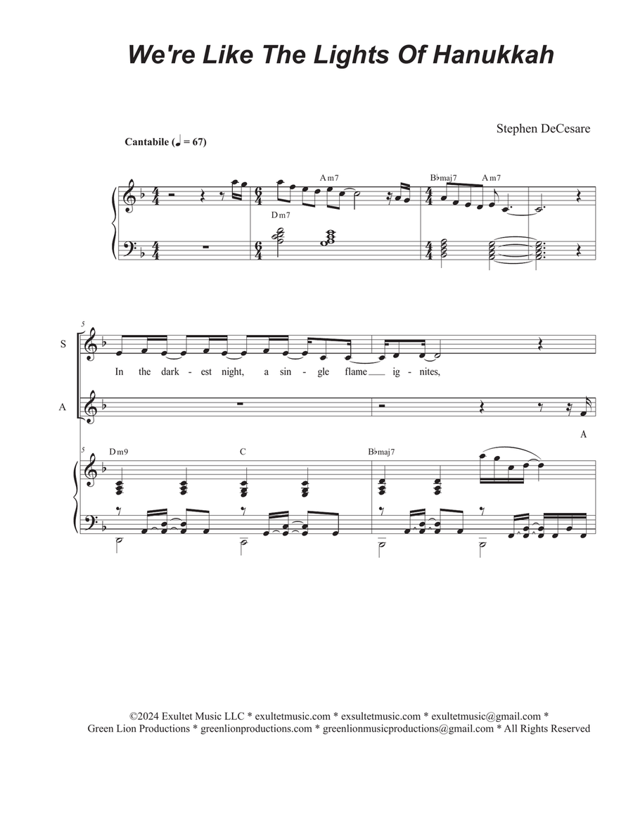 Book cover for We're Like The Lights Of Hanukkah (Vocal Trio - (SAB)