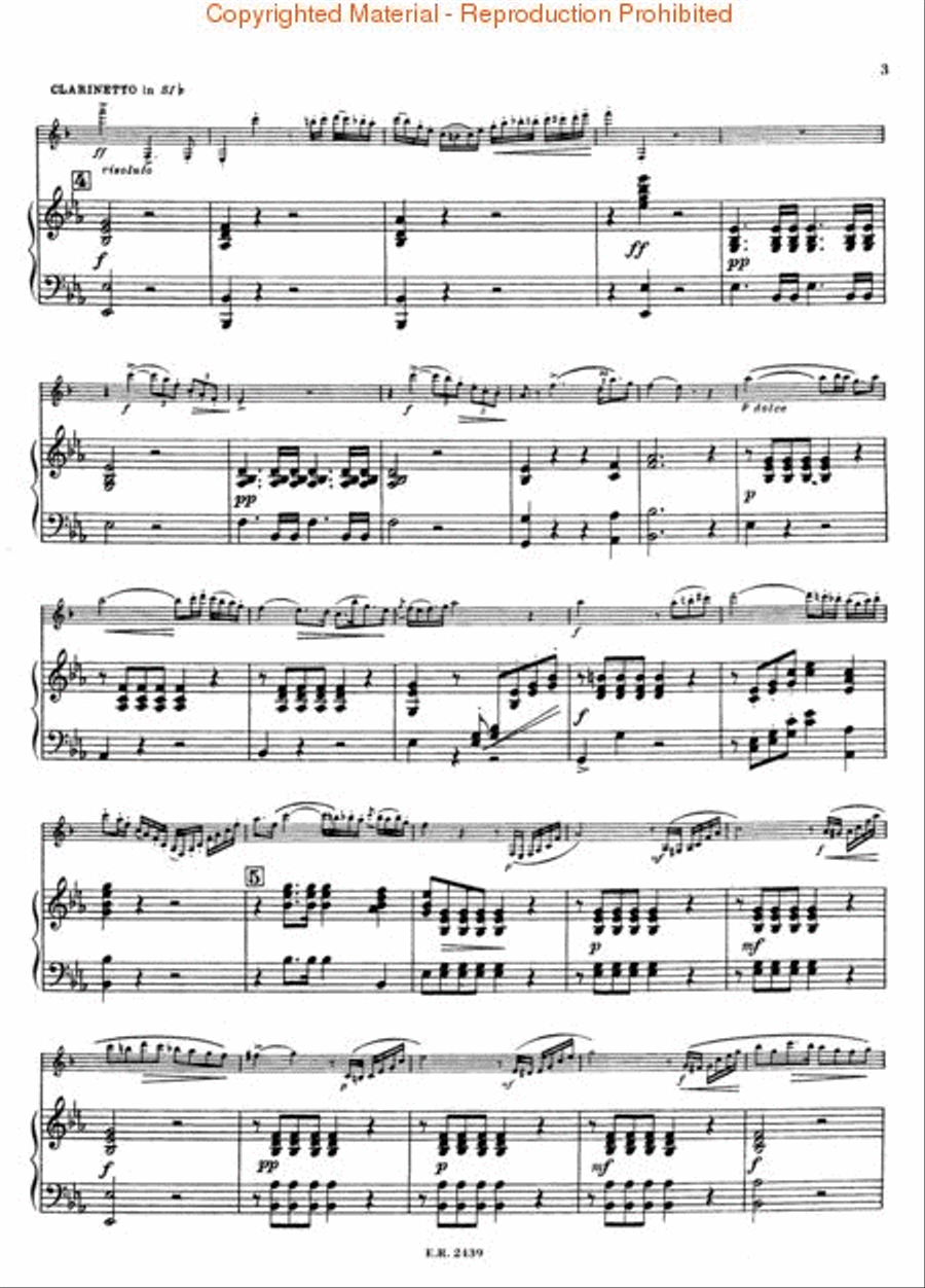 Concerto No. 2, Op. 74 in E Flat Clarinet Solo scores gallery preview page 3