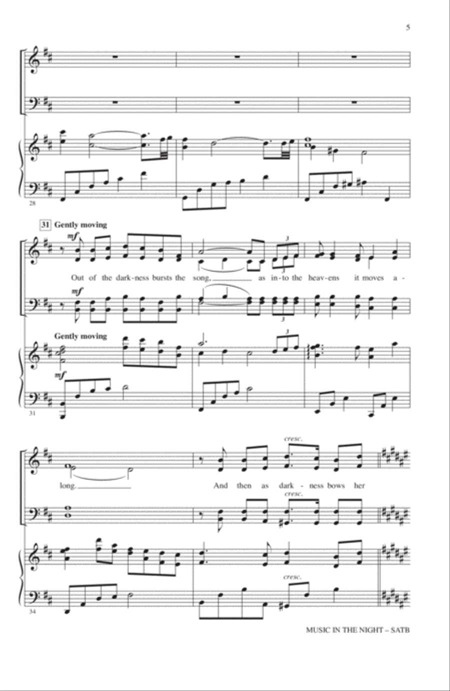 Music In The Night Music In The Night 4-Part scores gallery preview page 4