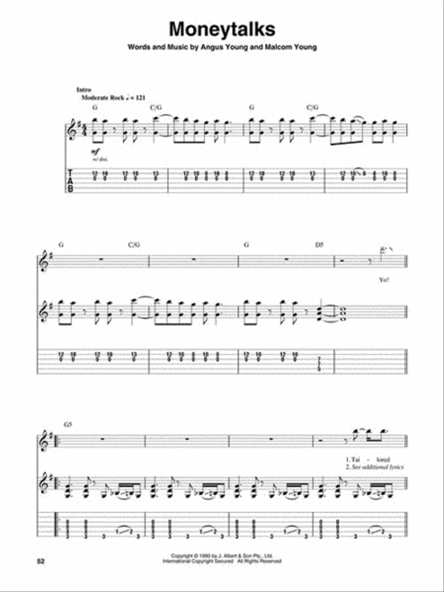 AC/DC Hits Guitar Tablature scores gallery preview page 4