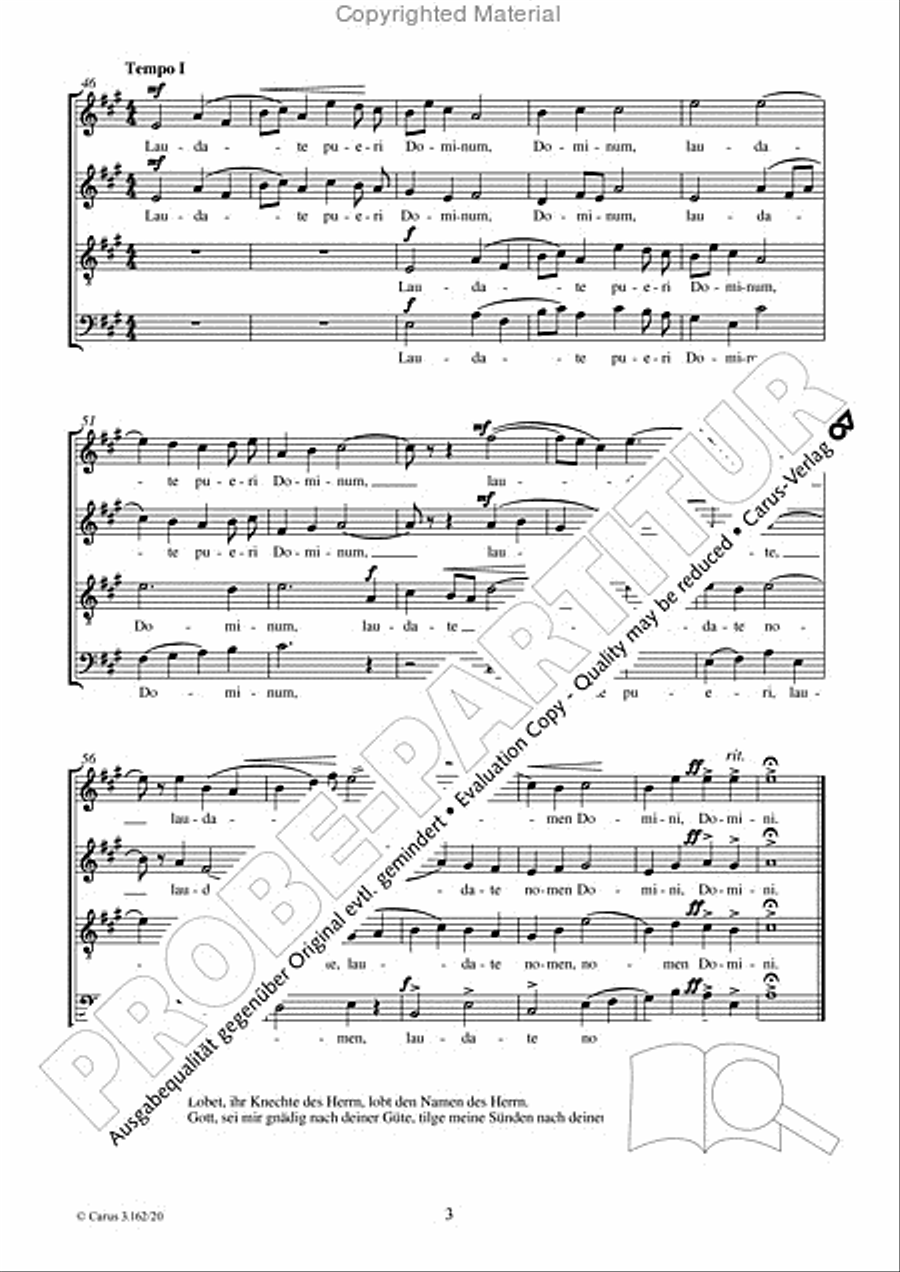 Laudate pueri Dominum Laudate pueri Dominum 4-Part scores gallery preview page 4