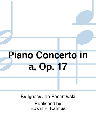 Book cover for Piano Concerto in a, Op. 17
