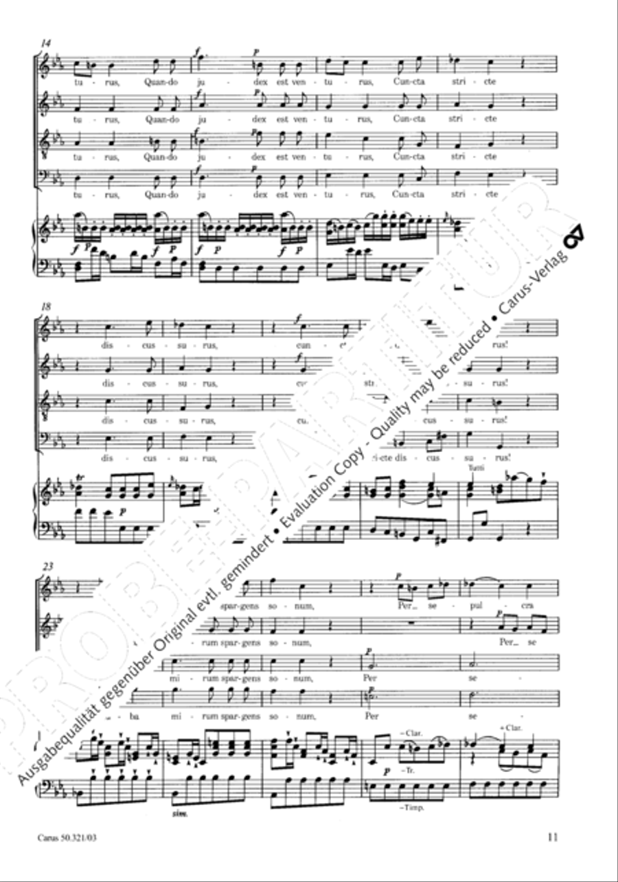 Requiem in C minor 4-Part scores gallery preview page 18