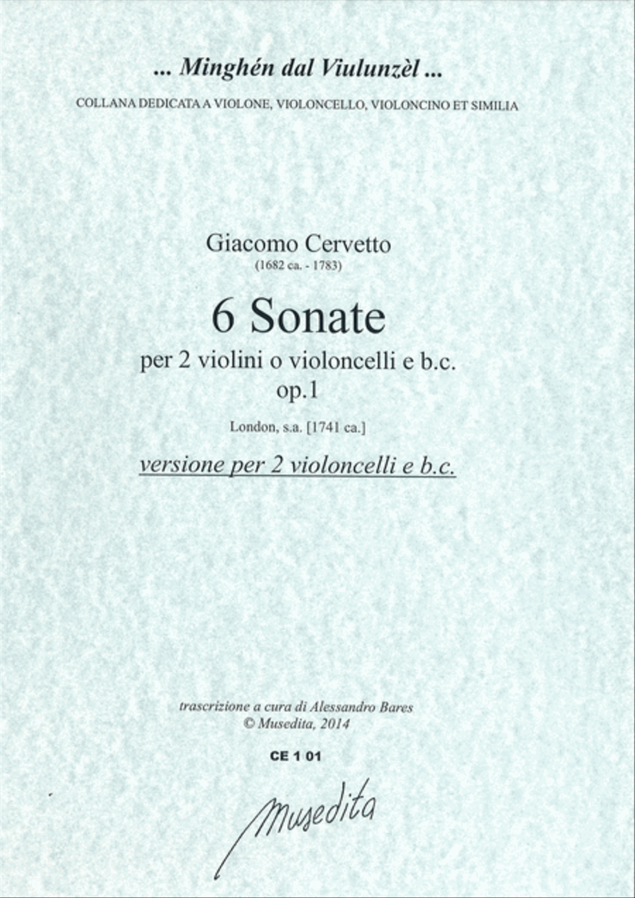 6 Sonatas or Trios (London, [1741]) Cello scores gallery preview page 1