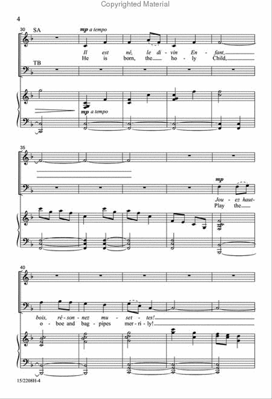 Il Est Né (He Is Born) Il Est Né (He Is Born) 4-Part scores gallery preview page 3