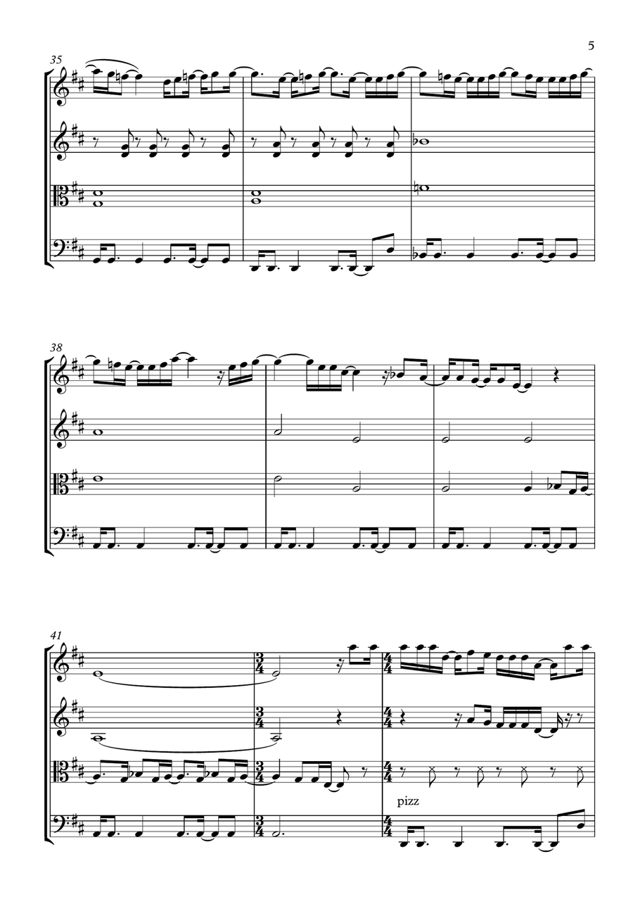 Single Ladies (Put A Ring On It) String Quartet scores gallery preview page 5