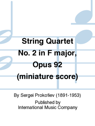 Book cover for Miniature Score To Quartet No. 2 In F Major, Opus 92