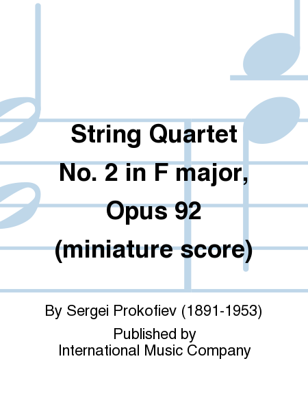 Miniature Score To Quartet No. 2 In F Major, Opus 92