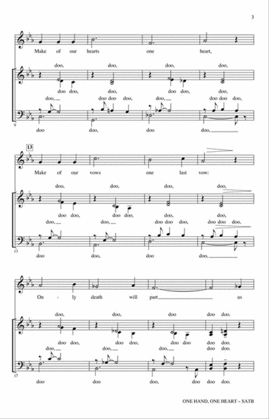 One Hand, One Heart 4-Part scores gallery preview page 3