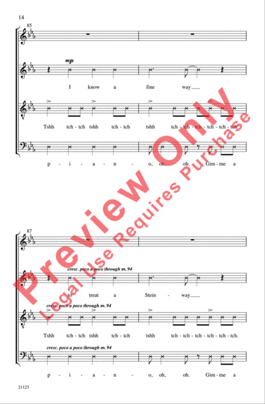 I Love a Piano 4-Part scores gallery preview page 14