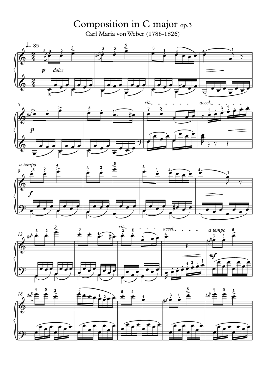Composition in C major op.3 Composition in C major op.3 Piano Solo scores gallery preview page 1