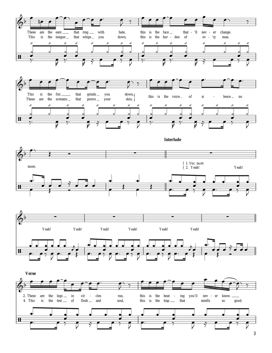 Some Kind Of Monster Drum Set scores gallery preview page 3