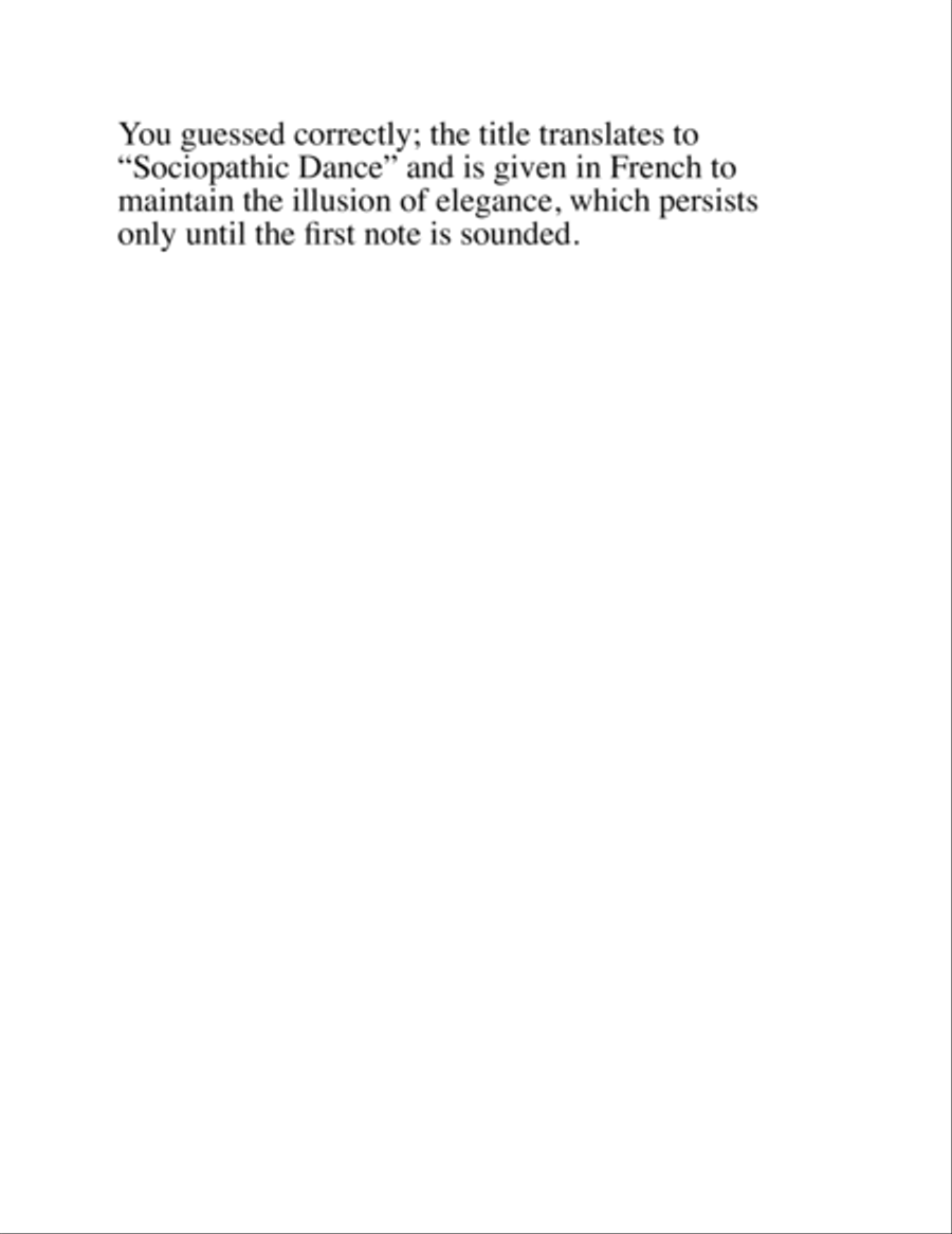 Danse Sociopathique for Clarinet Quintet or Choir Clarinet Quintet scores gallery preview page 2