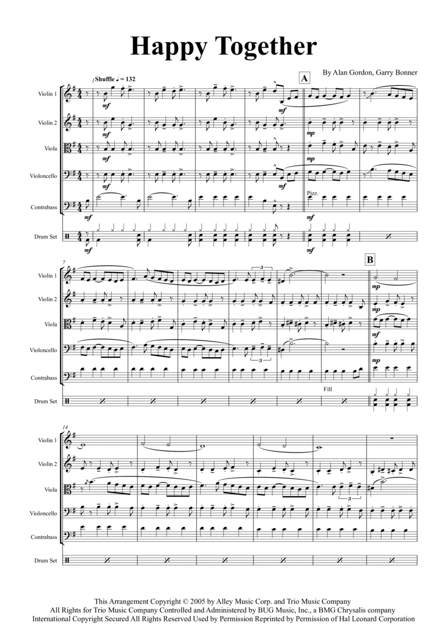 Happy Together String Quartet scores gallery preview page 1