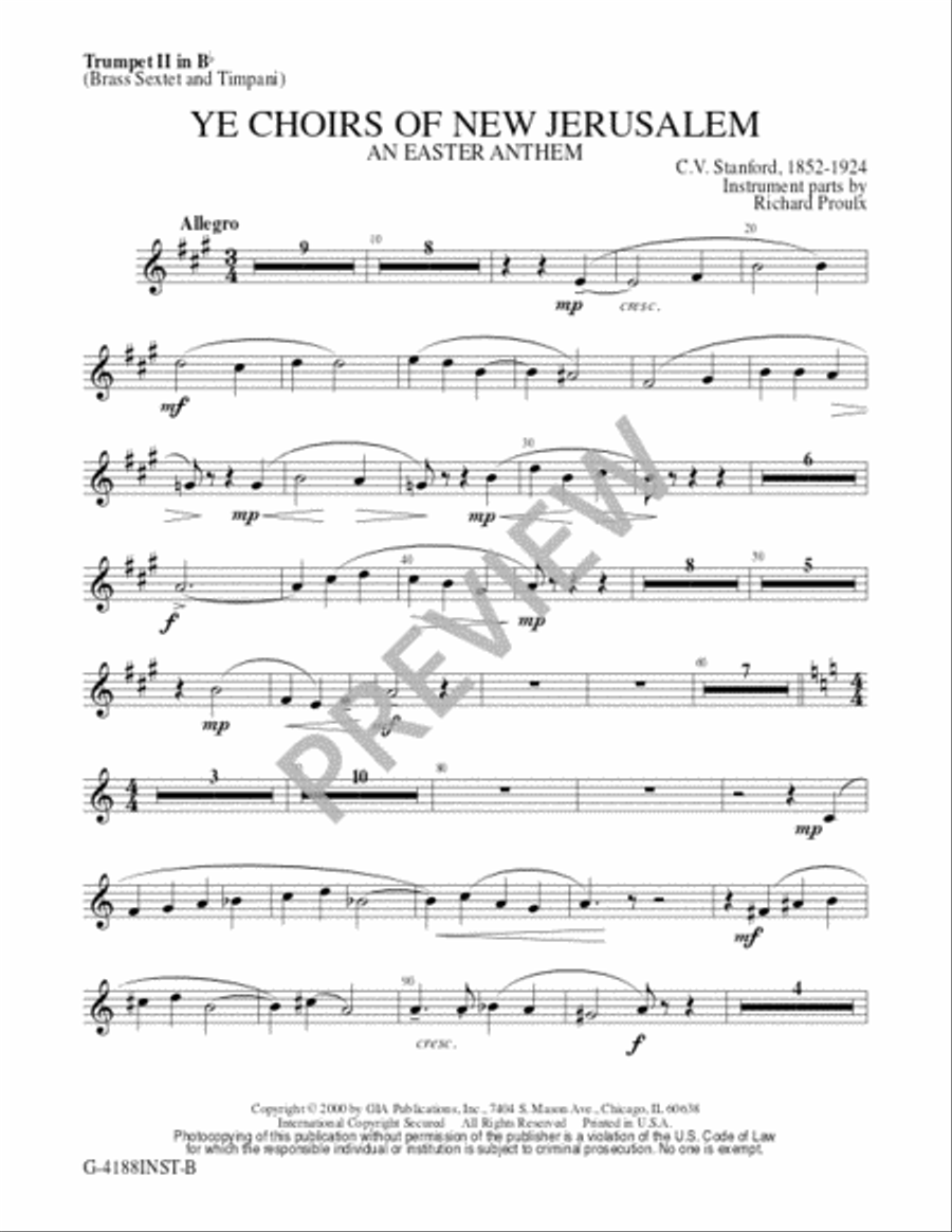 Ye Choirs of New Jerusalem - Brass Sextet edition