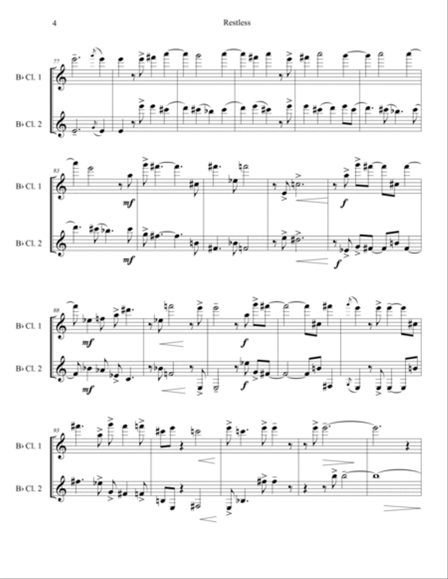 [Wiemann] Restless Clarinet Duet scores gallery preview page 6