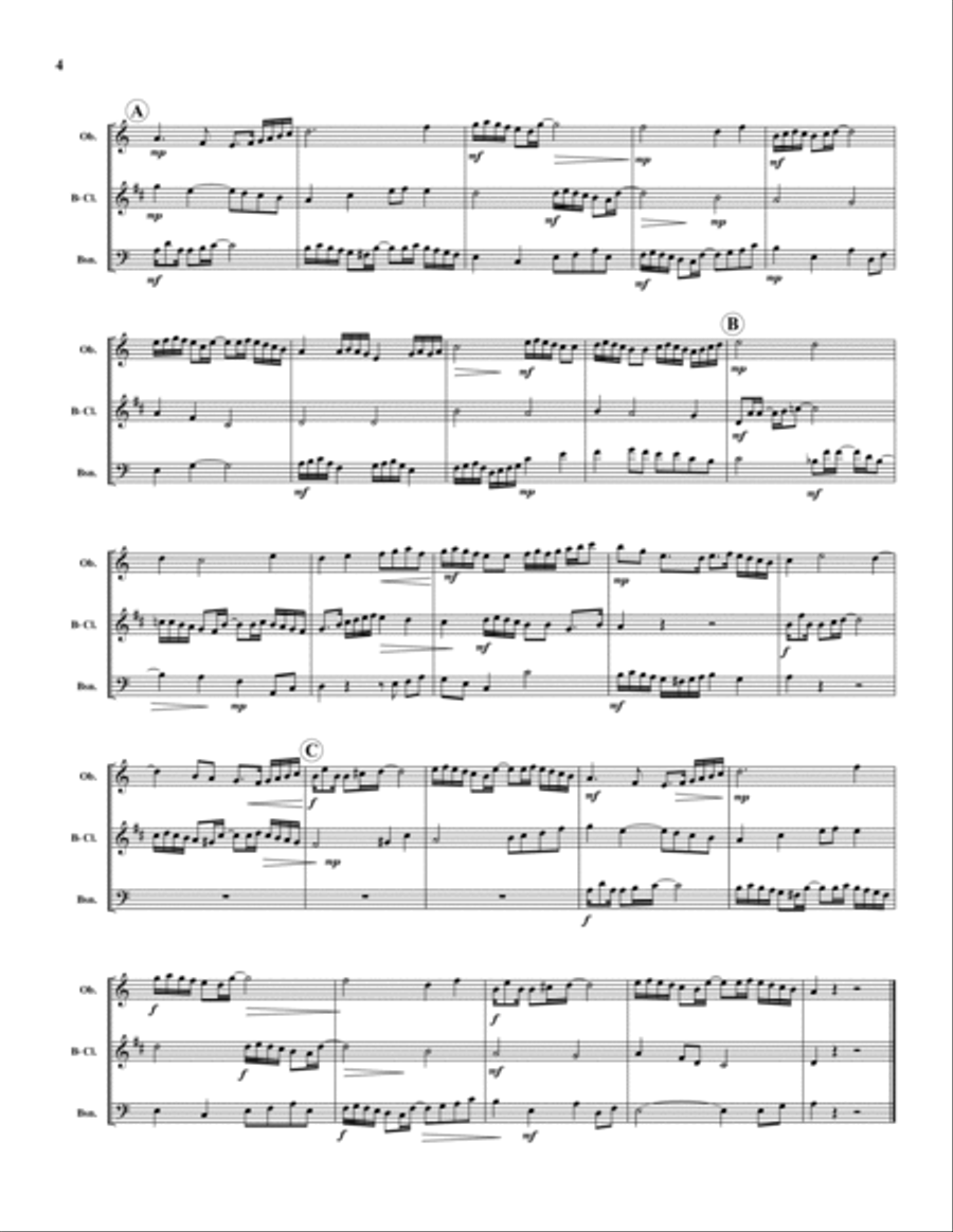 3 Short Pieces 3 Short Pieces Woodwind Trio scores gallery preview page 4