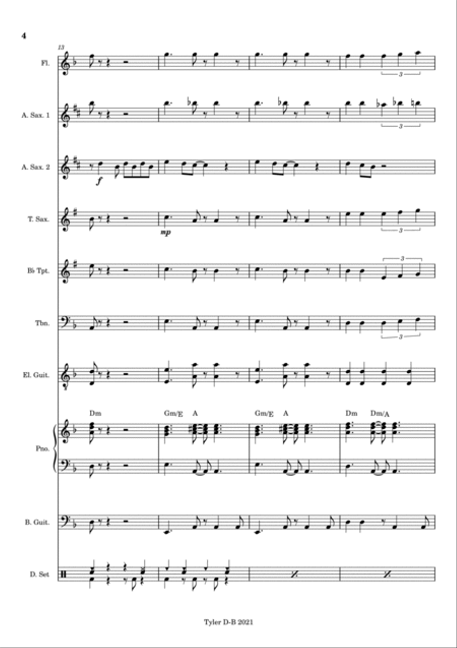 Sway (quien Sera) - Score Only Jazz Ensemble scores gallery preview page 4