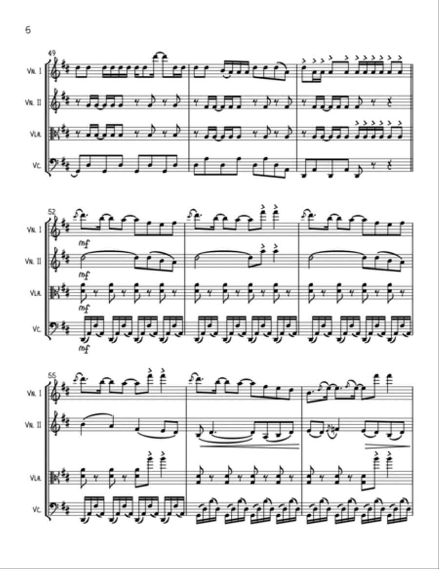 Texas Hold 'em String Quartet scores gallery preview page 6