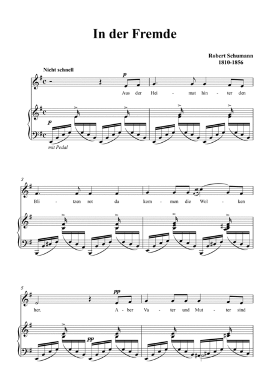 Schumann-In der Fremde in e minor Voice scores gallery preview page 2