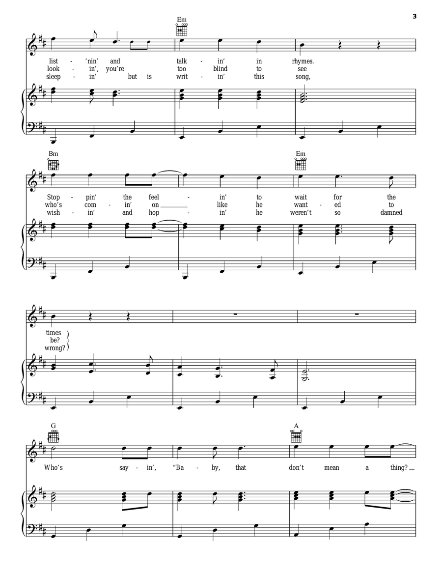 Nowadays Clancy Can't Even Sing Piano, Vocal, Guitar scores gallery preview page 3