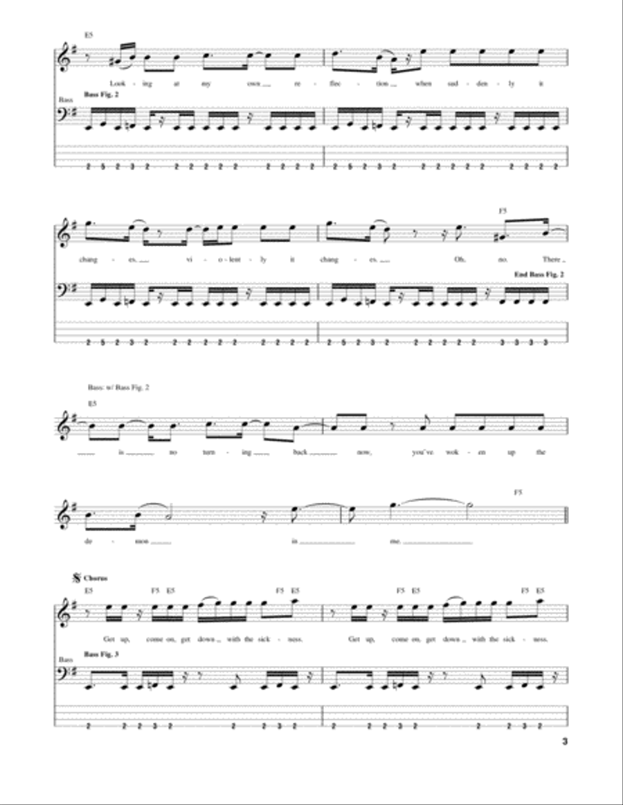 Down With The Sickness Guitar Tablature scores gallery preview page 3
